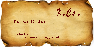 Kulka Csaba névjegykártya