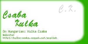 csaba kulka business card